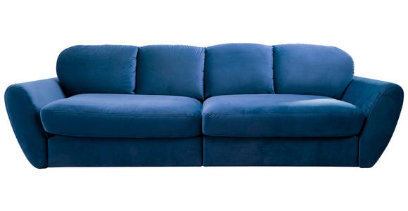 BIGSOFA Flachgewebe Blau  - Blau/Schwarz, MODERN, Kunststoff/Textil (290/96/113cm) - Cantus