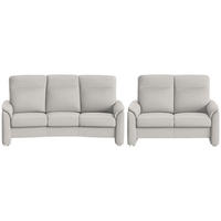 SITZGARNITUR  in Flachgewebe Ecru  - Ecru/Alufarben, KONVENTIONELL, Textil/Metall (218/156/107/103/95cm) - Beldomo Comfort