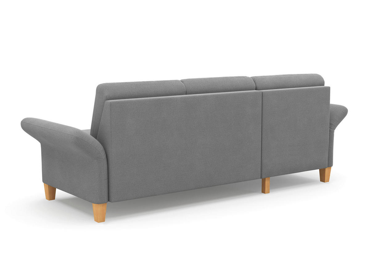 ECKSOFA ROCHELLE E Grau Flachgewebe  - Eichefarben/Grau, KONVENTIONELL, Holz/Textil (164/251cm) - Sit & More