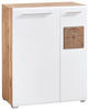 GARDEROBE Weiß, Eichefarben  - Eichefarben/Weiß, KONVENTIONELL, Textil (270/201/37cm) - Voleo