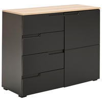 KOMMODE Swim, 100/80/40 cm, 4 Schublade(n)  - Eichefarben/Schwarz, Design, Holzwerkstoff/Kunststoff (100/80/40cm) - MID.YOU