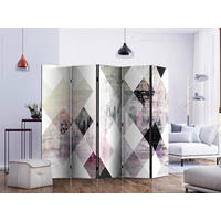 PARAVENT mit 5  Flügel - Schwarz/Grau, Basics, Holz/Textil (225/172/3cm) - artgeist
