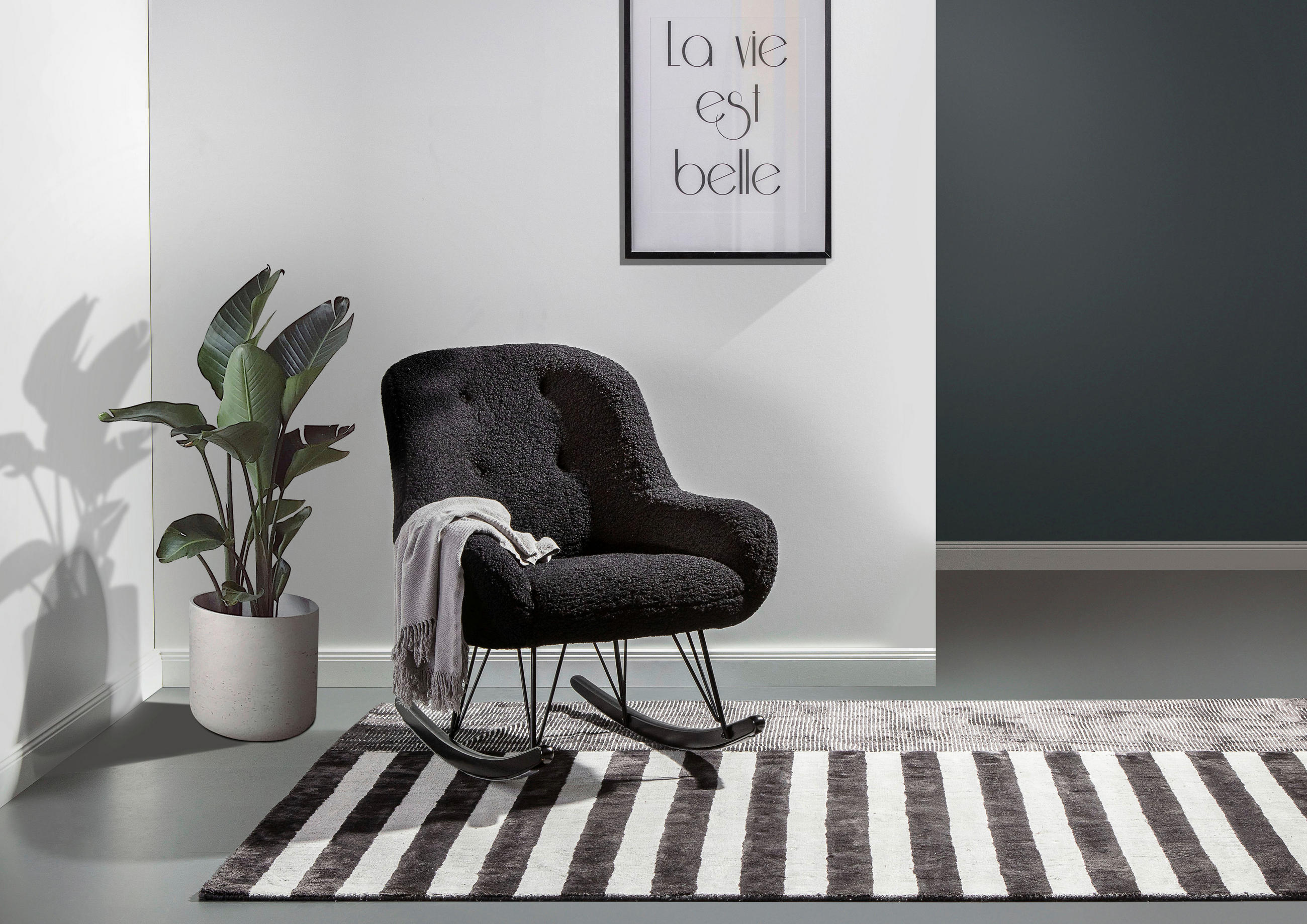 HINTASZÉK Fa, Fém, Textil Krém, Natúr, Fekete  - Natúr/Krém, Konventionell, Fa/Fém (72/88/95cm) - Ambia Home