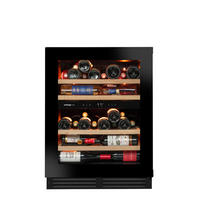 WEINKÜHLSCHRANK AVU50PLATINUM  - Schwarz, Basics, Glas/Holz (59,5/81,7/57,0cm)