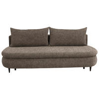 SCHLAFSOFA in Velours Braun  - Schwarz/Braun, Design, Holz/Textil (213/89/105cm) - Novel