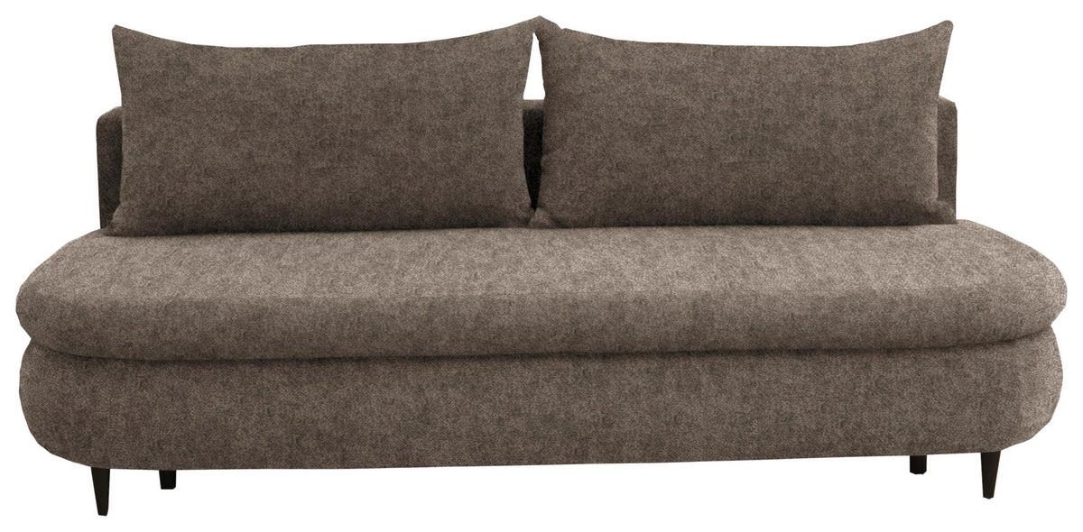 SCHLAFSOFA in Velours Braun  - Schwarz/Braun, Design, Holz/Textil (213/89/105cm) - Novel