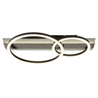LED-DECKENLEUCHTE NORBERTO 48,2/30/8,8 cm  - Silberfarben/Schwarzchrom, Design, Kunststoff/Metall (48,2/30/8,8cm) - Globo