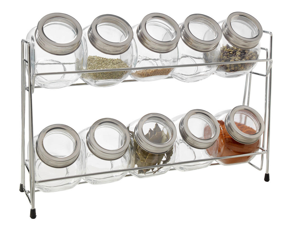 AUFBEWAHRUNGSDOSE 0,18 l  - Edelstahlfarben/Transparent, Basics, Glas/Metall (34/10/23cm) - Homeware Profession.