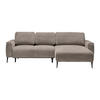 ECKSOFA in Webstoff Beige  - Beige/Schwarz, Modern, Textil/Metall (255/164cm) - MID.YOU