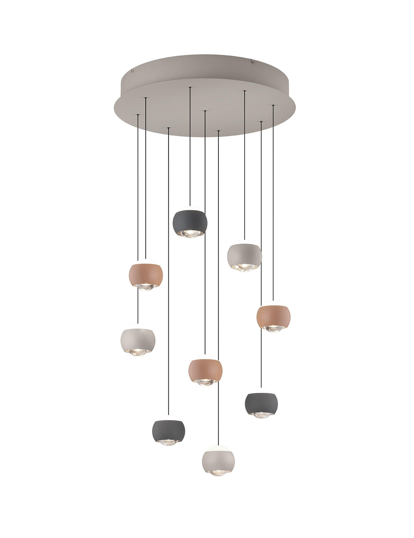 LED-HÄNGELEUCHTE Musterring 54/200 cm   - Aprikose/Anthrazit, Design, Metall (54/200cm) - Musterring