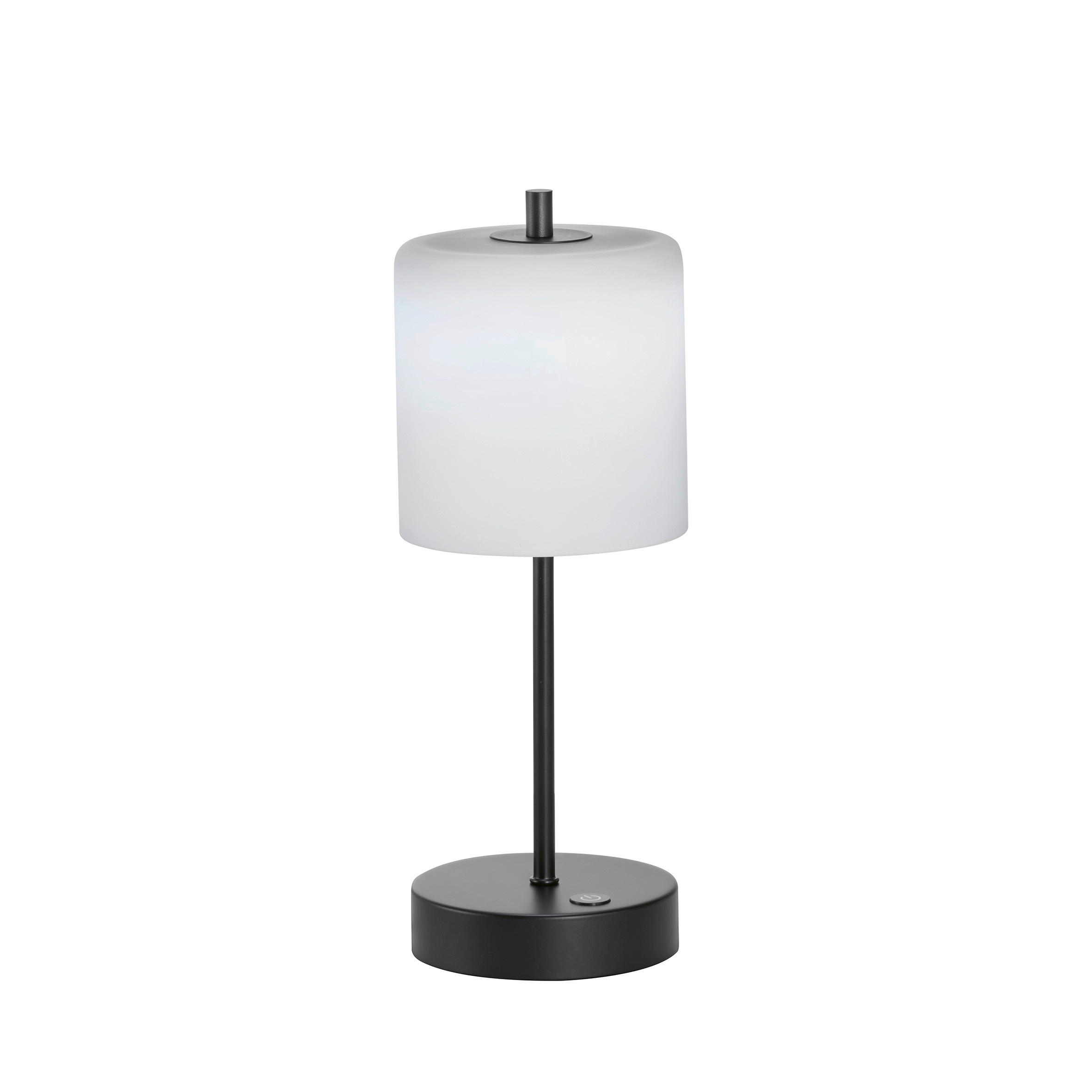 AKKU-TISCHLEUCHTE Riva 13/34,50 cm   - Sandfarben/Schwarz, Design, Glas/Metall (13/34,50cm)