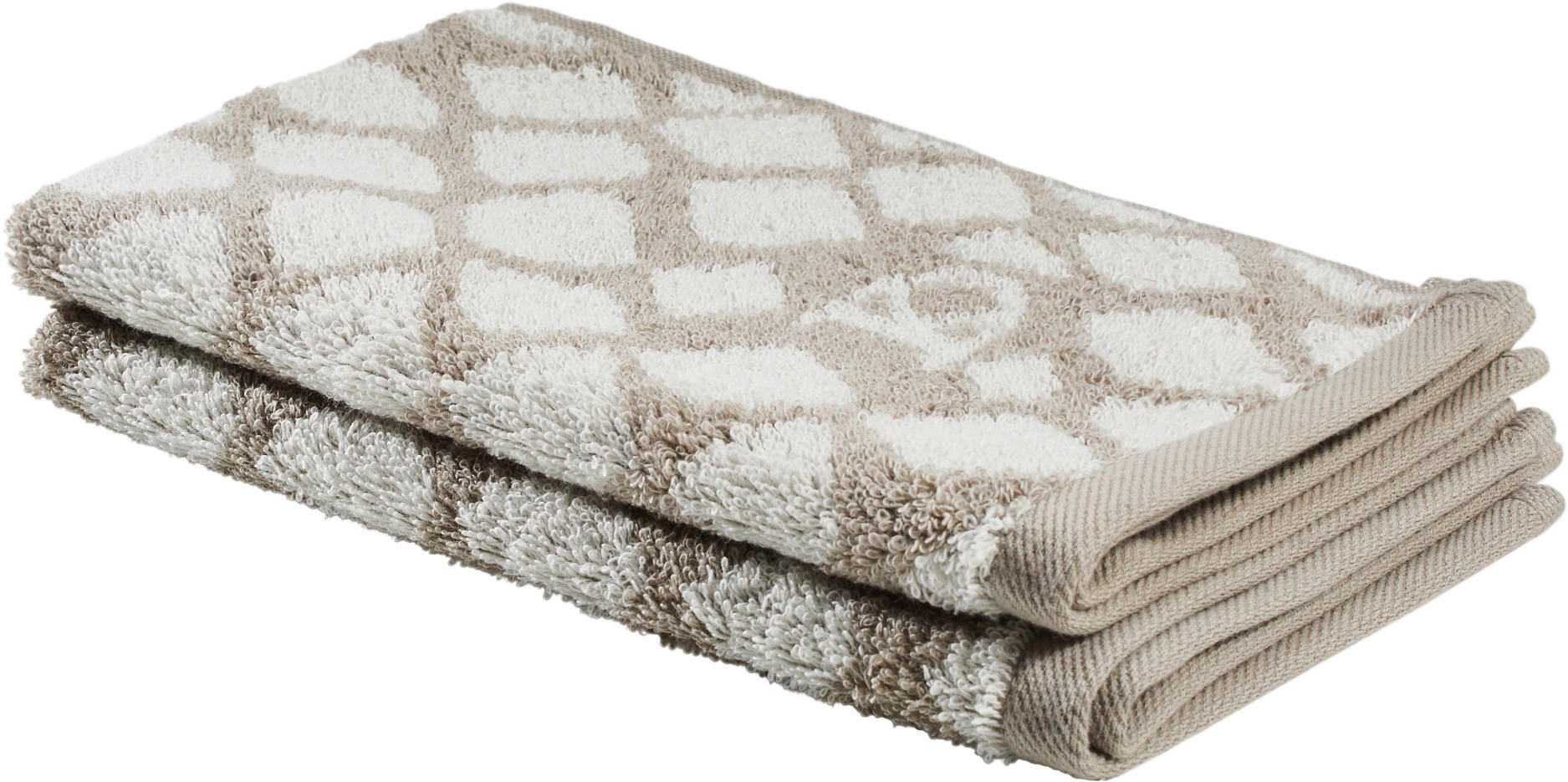 RUČNÍK PRO HOSTY, 30/50 cm, bílá, šedohnědá - bílá/šedohnědá, Design, textil (30/50cm) - Dieter Knoll