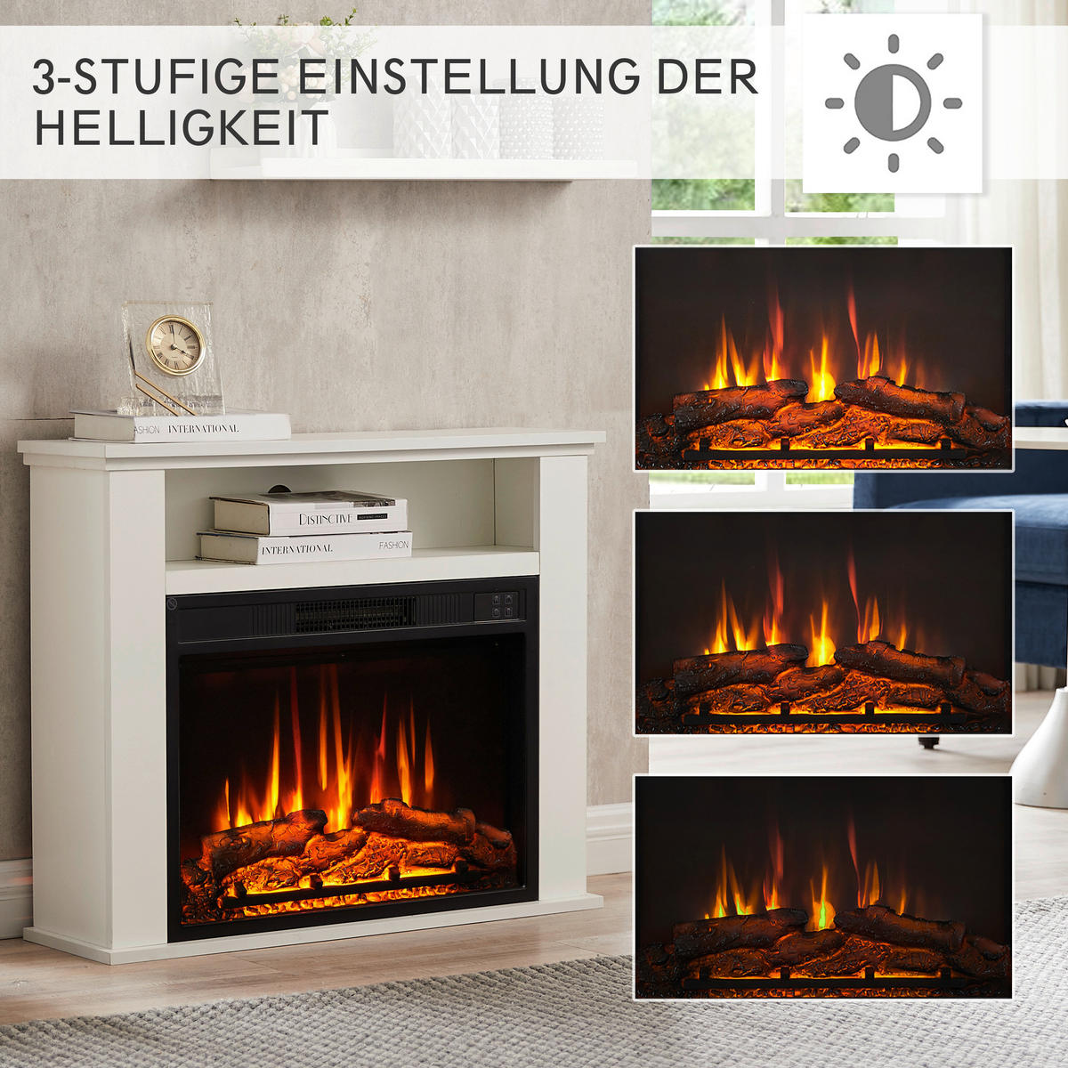 ELEKTROKAMIN - Weiß, Basics, Holz/Metall (23/85/65cm)
