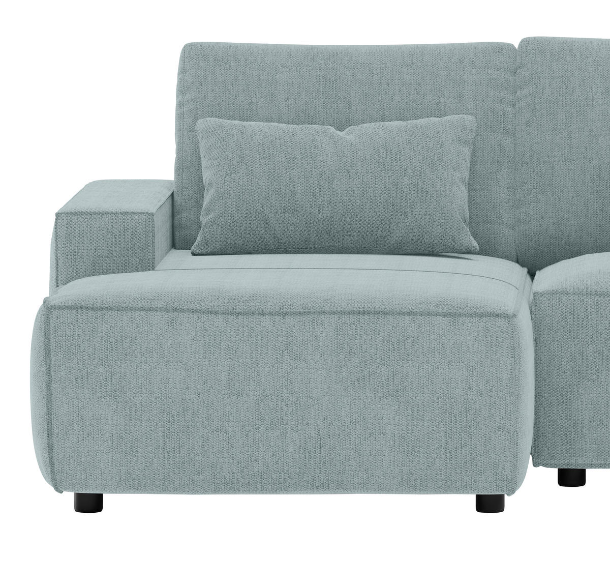 ECKSCHLAFSOFA  mit Rücken echt Chenille Mintgrau  - Mintgrau/Schwarz, MODERN, Kunststoff/Textil (154/247cm) - Livetastic