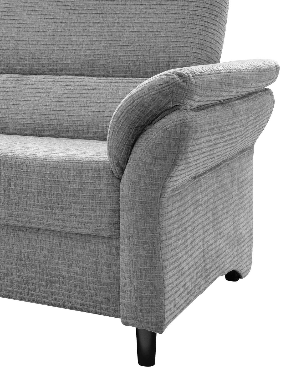 3-SITZER-SOFA in Mikrofaser Grau  - Schwarz/Grau, Modern, Holz/Textil (192/90/89cm) - Livetastic