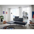 RÉCAMIERE in Echtleder Dunkelblau, Blaugrau  - Chromfarben/Blaugrau, Design, Leder/Metall (209/85-109/95-16cm) - Dieter Knoll