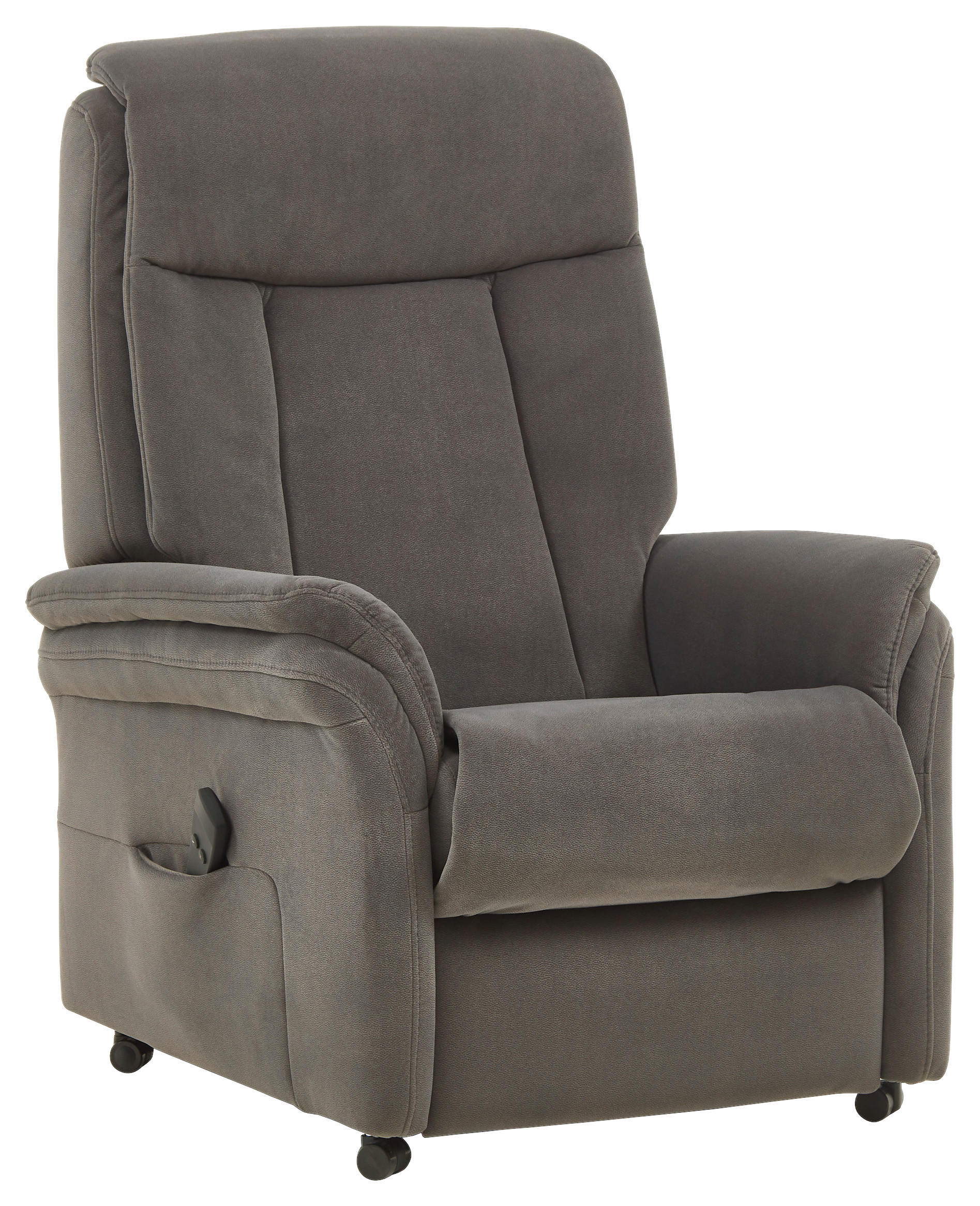 FERNSEHSESSEL Mikrofaser Graubraun  - Graubraun/Schwarz, KONVENTIONELL, Kunststoff/Textil (74/107/84cm) - Valdera