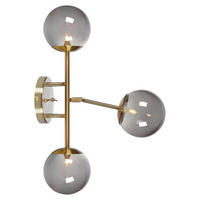 WANDLEUCHTE TRINITY 39/60/15 cm   - Messingfarben/Grau, Basics, Glas/Metall (39/60/15cm) - Markslöjd