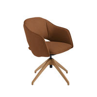 ARMLEHNSTUHL  in Echtleder naturbelassen  - Wildeiche/Rostfarben, Design, Leder/Holz (63/74-90/57-73cm) - Koinor