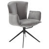 ARMLEHNSTUHL  in Stahl Velours  - Anthrazit/Schwarz, Design, Textil/Metall (62/88/62cm) - Novel