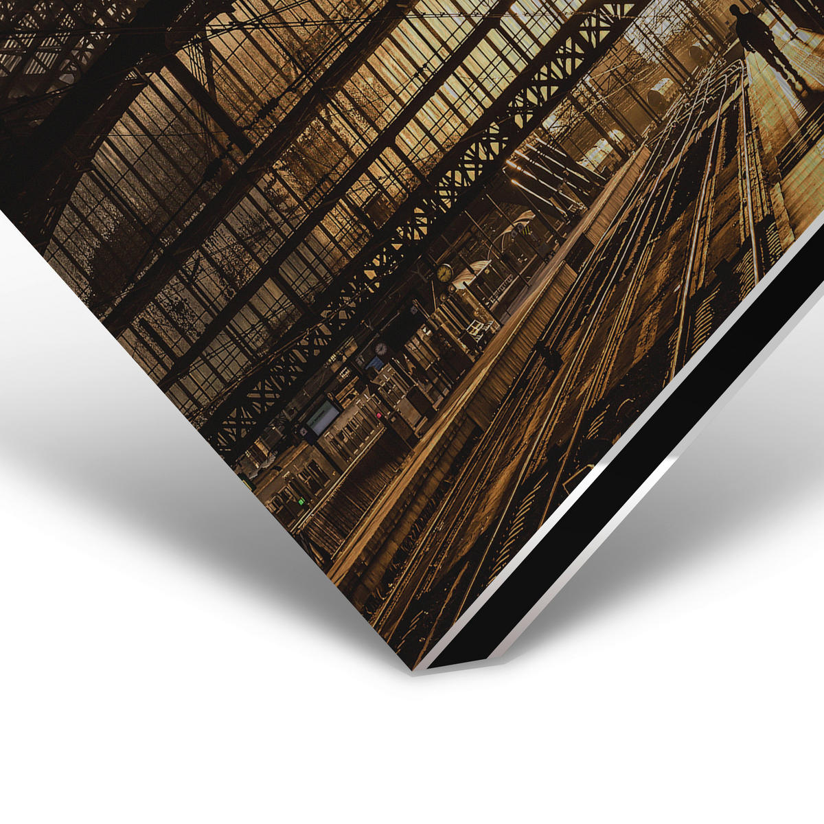 ALUMINIUMBILD Architektur, Sonnenuntergang 98/48 cm  - Goldfarben/Schwarz, Design, Kunststoff/Metall (98/48cm)