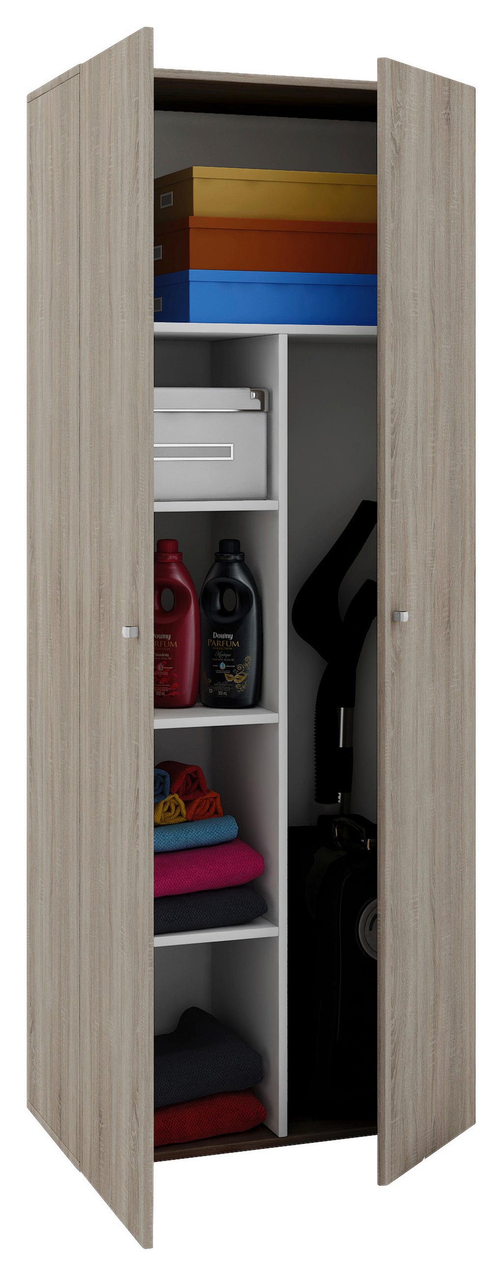 MEHRZWECKSCHRANK 70/178/40 cm  in Eichefarben  - Eichefarben/Silberfarben, Basics, Holzwerkstoff/Kunststoff (70/178/40cm) - MID.YOU