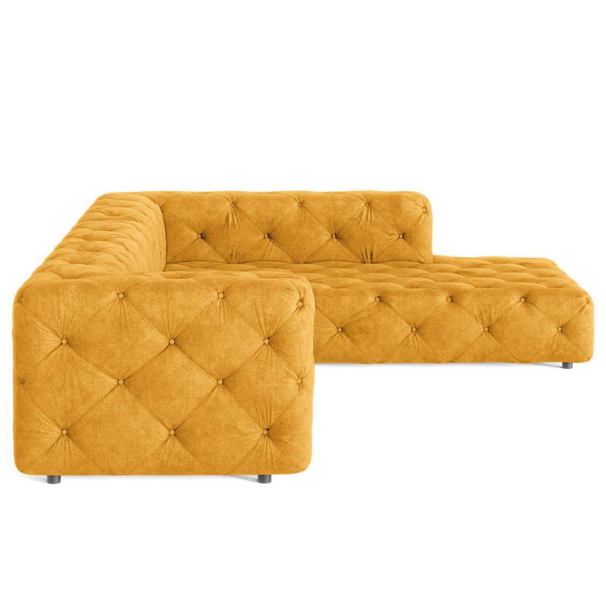 ECKSOFA Fresco in Mikrofaser Senfgelb  325/228 cm  - Senfgelb/Schwarz, Design, Kunststoff/Textil (325/228cm) - P & B
