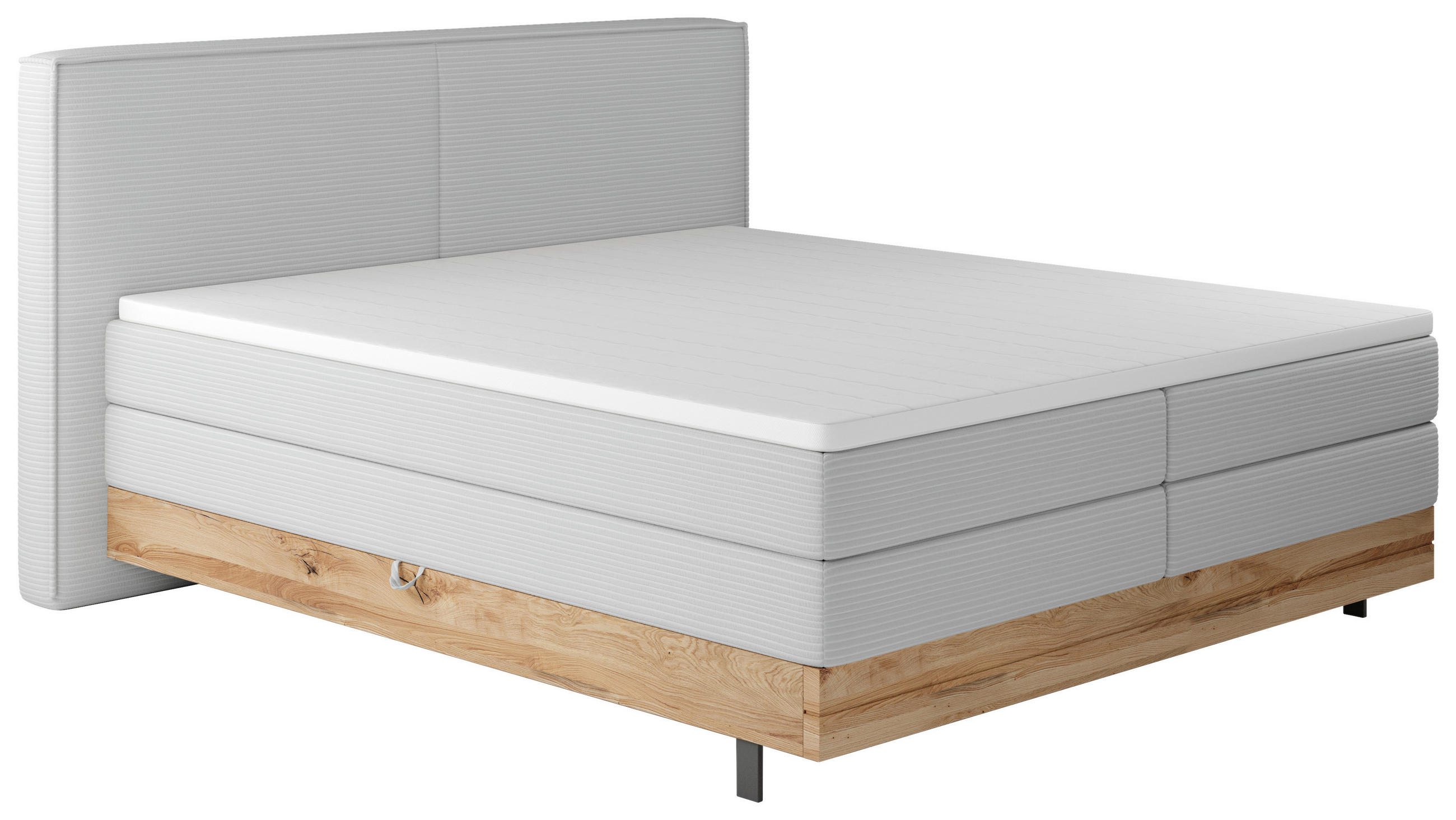 BOXSPRINGBETT 140/200 cm  in Hellgrau  - Hellgrau/Schwarz, Natur, Holz/Textil (140/200cm) - Valnatura