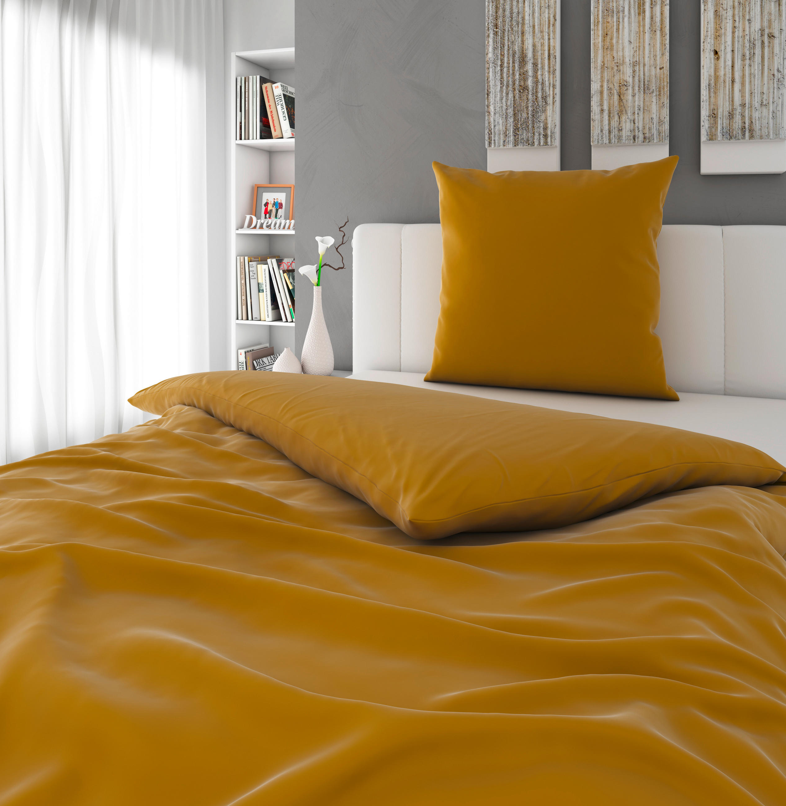 BETTWÄSCHE Satin 135/200 cm  - Goldfarben, MODERN, Textil (135/200cm) - Novel