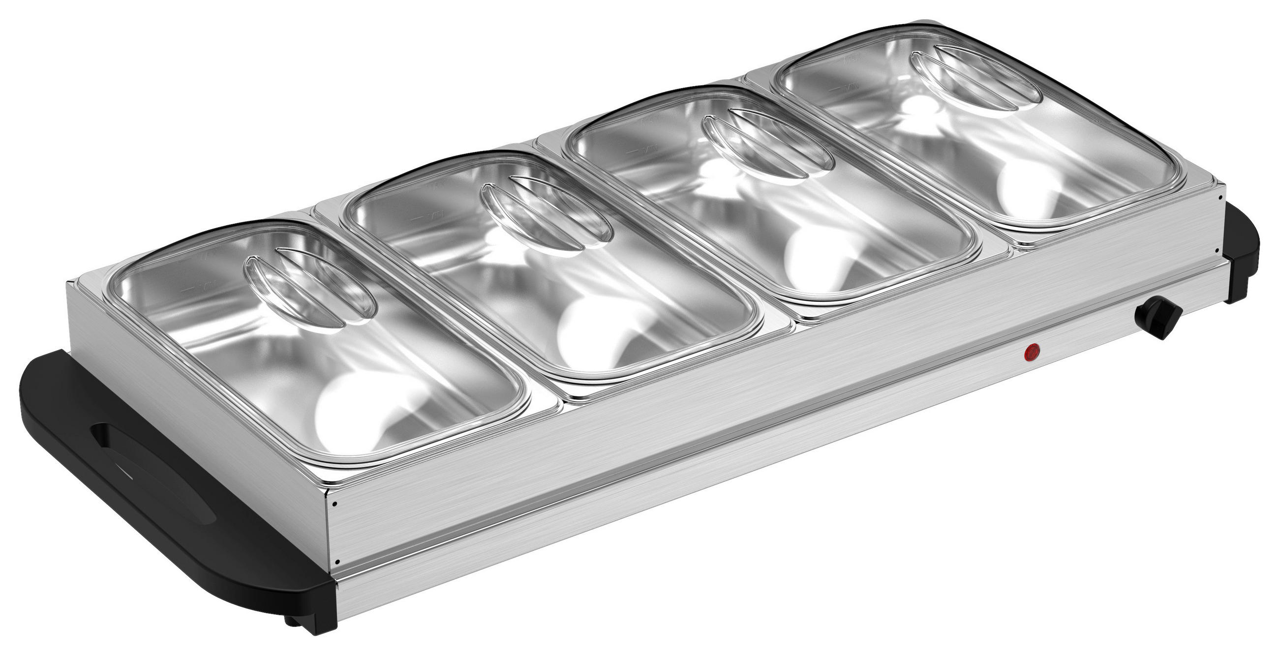 CHAFING-DISH  - Silberfarben/Schwarz, Trend, Kunststoff/Metall (81,5/36,6/14cm)