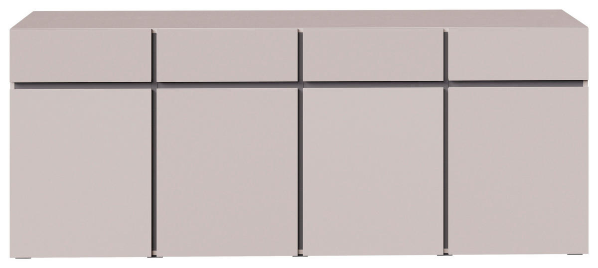 SIDEBOARD  200/79,6/39,8 cm 4 Schublade(n)  - Kaschmir/Schwarz, Design, Holzwerkstoff/Kunststoff (200/79,6/39,8cm) - Xora
