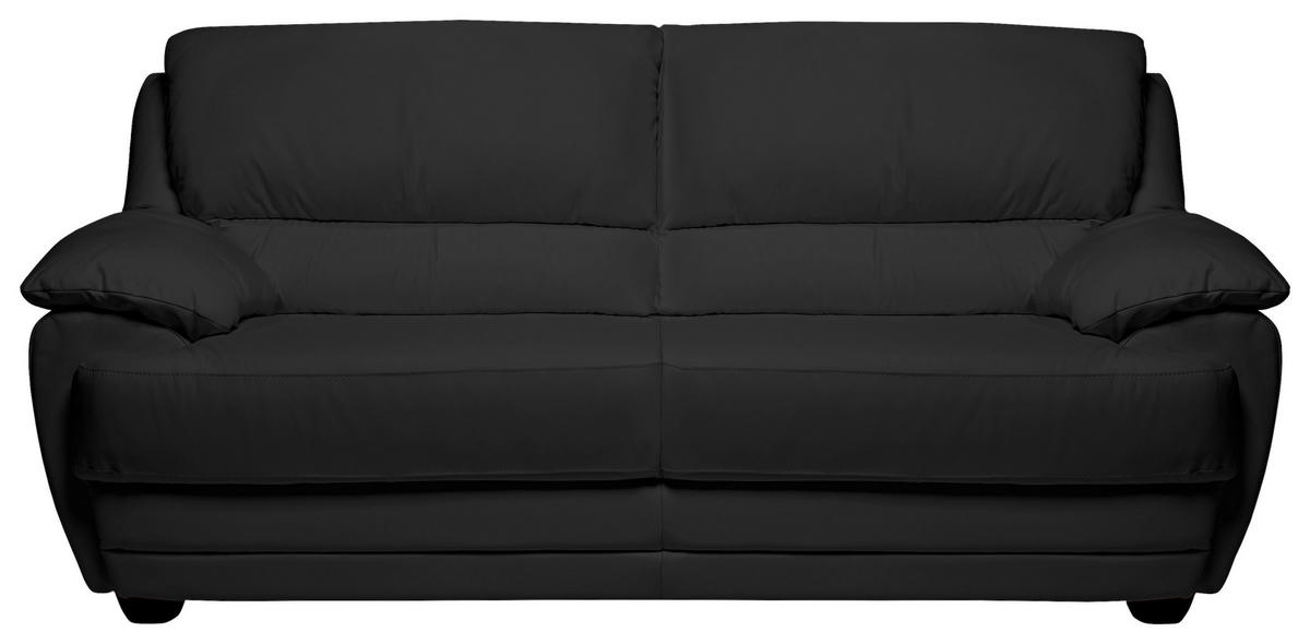 2-SITZER-SOFA in Lederlook Schwarz  - Schwarz, Design, Kunststoff/Textil (209/97/100cm) - Livetastic