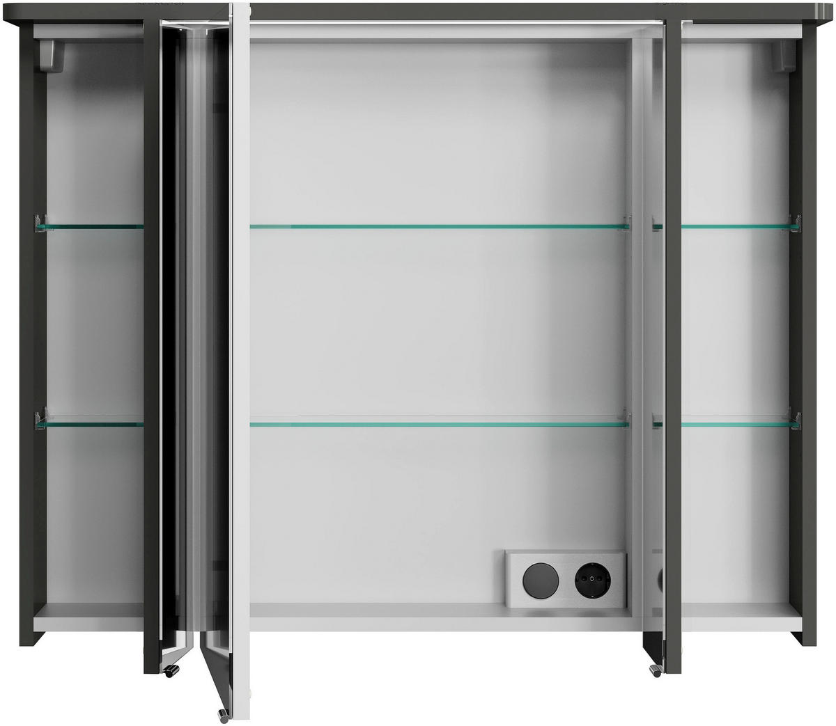 SPIEGELSCHRANK 90/72,2/17 cm  - Grau, Basics, Glas/Holzwerkstoff (90/72,2/17cm) - Xora