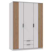 GARDEROB 135/199/58 cm 3-dörrar - vit/svart, Klassisk, metall/trämaterial (135/199/58cm) - Best Price