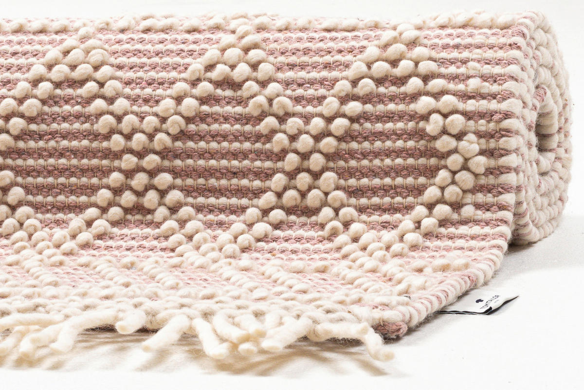 HANDWEBTEPPICH 65/135 cm Colored Macrame - Three  - Rosa, Design, Textil (65/135cm) - Tom Tailor