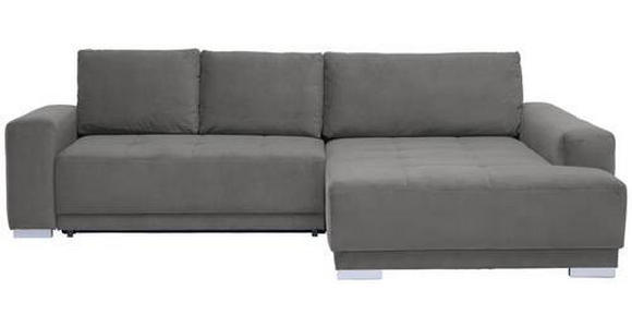 ECKSOFA in Flachgewebe Grau  - Silberfarben/Grau, Design, Holz/Textil (293/195cm) - Cantus