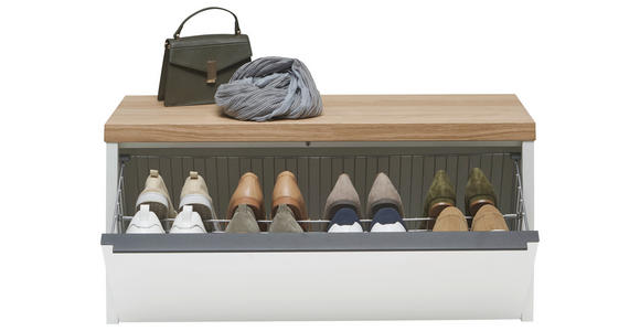 GARDEROBENBANK  in 92/42/31 cm  - Eichefarben/Anthrazit, Design, Metall (92/42/31cm) - Dieter Knoll