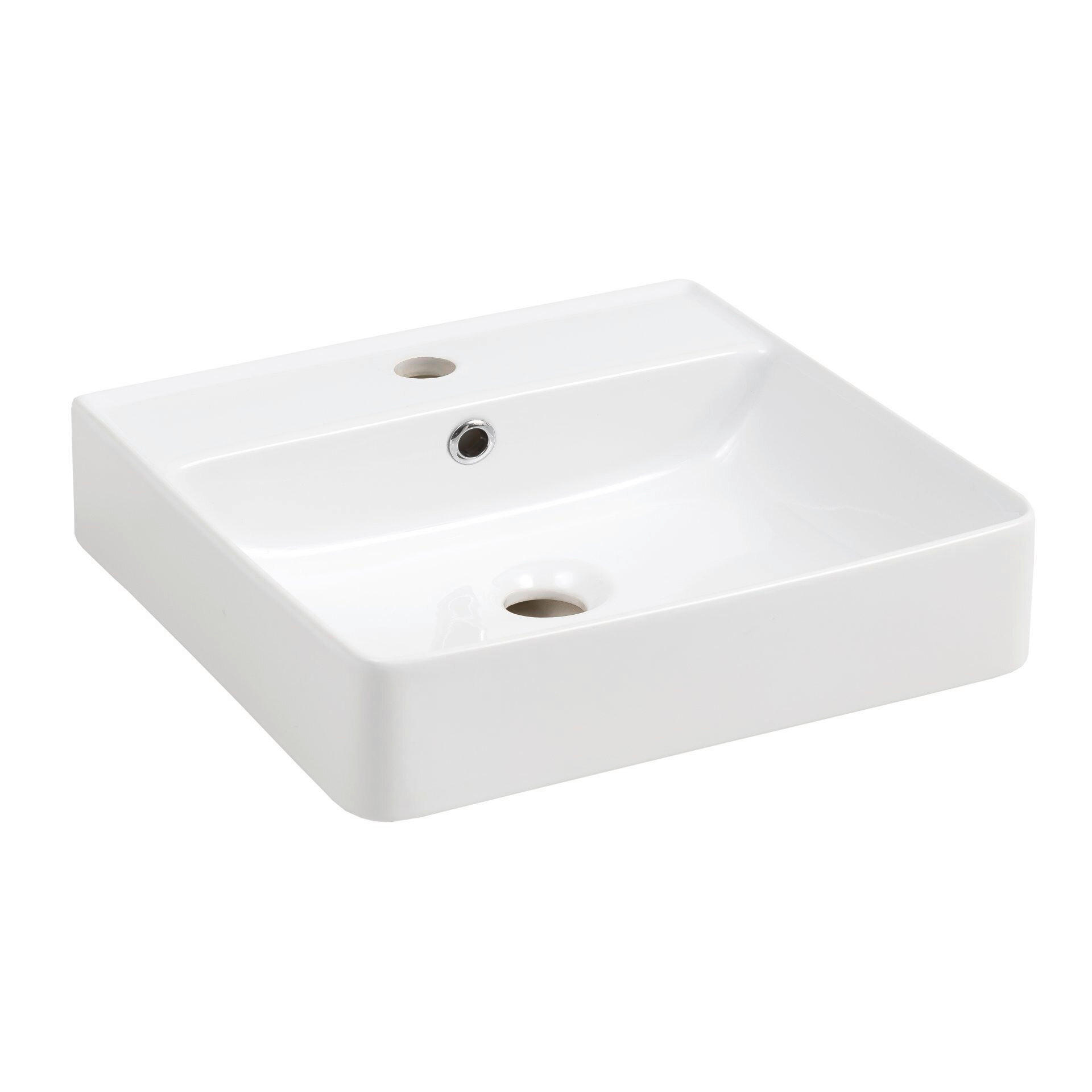 Voleo Waschbecken Lara Plan Weiß 40.5x13x40.5 cm