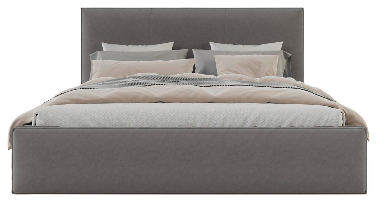 POLSTERBETT Bettkasten, Lattenrost 200/200 cm  in Grau  - Schwarz/Grau, Design, Holz/Textil (200/200cm) - Boxxx