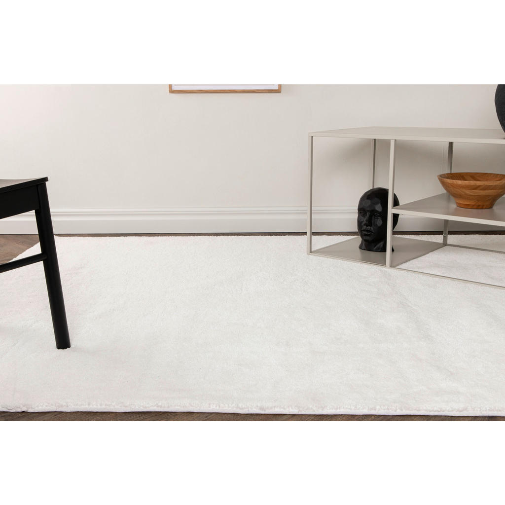 Thumbnail - P & B Hochflorteppich, Weiß, Textil, Uni, rechteckig, 170x240 cm, Oeko-Tex® Standard 100, leicht zusammenrollbar, Teppic...