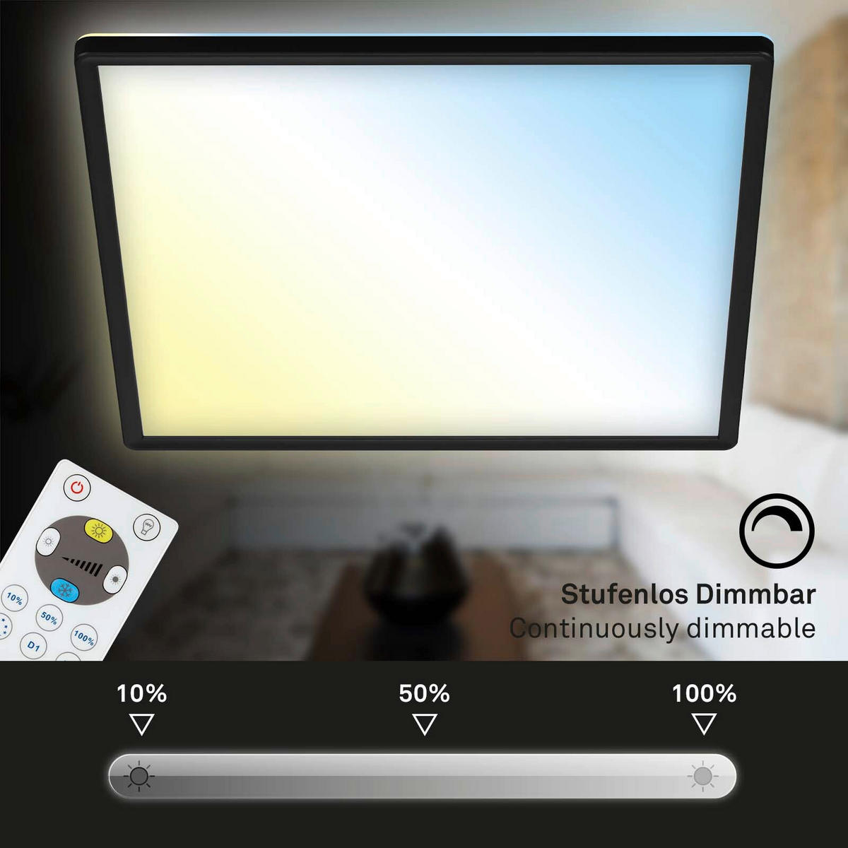 LED-PANEEL 42/42/2.9 cm   - Schwarz, Design, Kunststoff (42/42/2.9cm) - Briloner