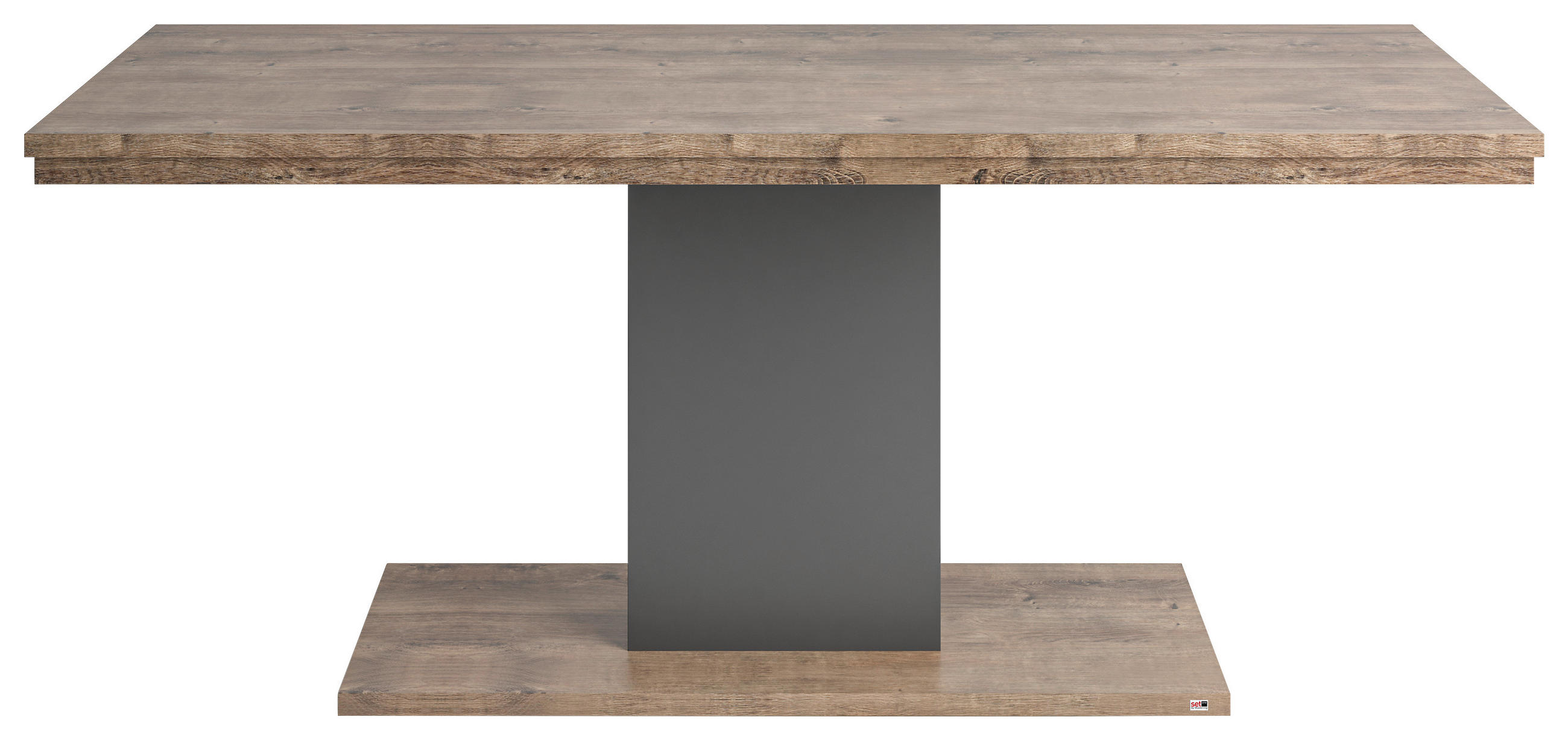 ESSTISCH rechteckig Grau, Eichefarben  - Eichefarben/Grau, Design, Holzwerkstoff (180/90/75cm) - SetOne by Musterring