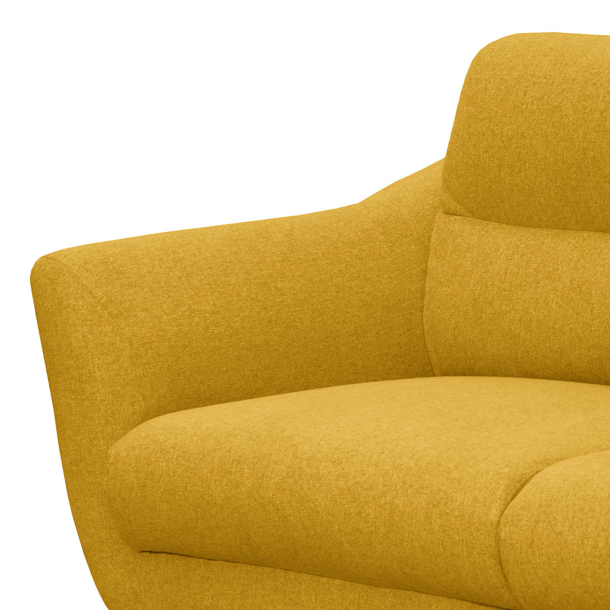 3-SITZER-SOFA in Webstoff Gelb  - Gelb/Buchefarben, Design, Holz/Textil (209/87/88cm) - Livetastic