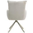 ARMLEHNSTUHL  Sitzfläche 180° drehbar, automatische Rückholfunktion Feincord  - Beige, Design, Textil/Metall (61/95/67cm) - Novel