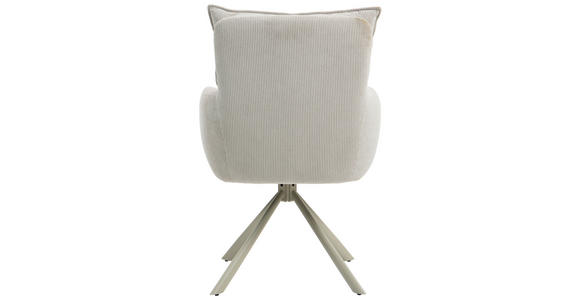 ARMLEHNSTUHL  Sitzfläche 180° drehbar, automatische Rückholfunktion Feincord  - Beige, Design, Textil/Metall (61/95/67cm) - Novel