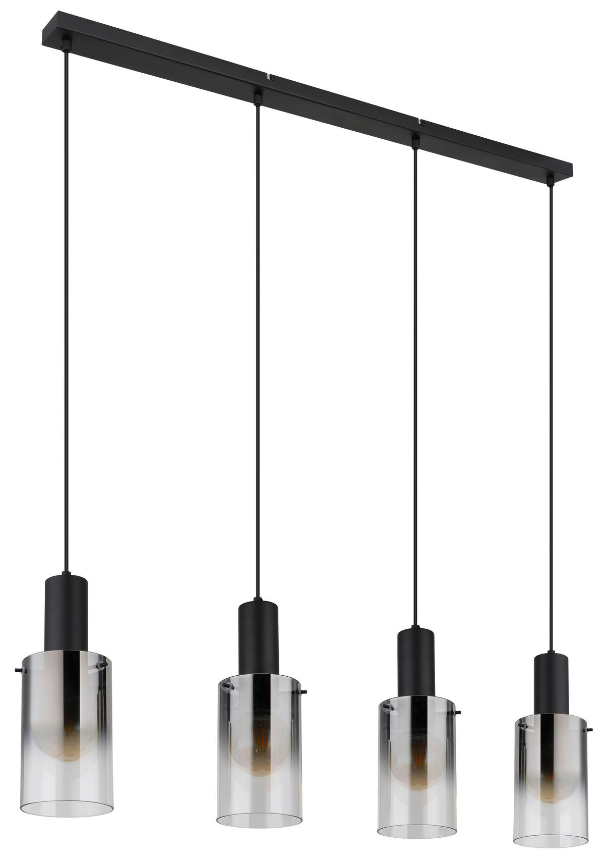 HÄNGELEUCHTE 102,5/12,5/150 cm Grau, Klar, Schwarz von GLOBO
