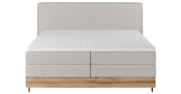 BOXSPRINGBETT 160/200 cm  in Creme  - Creme/Schwarz, Natur, Holz/Textil (160/200cm) - Valnatura