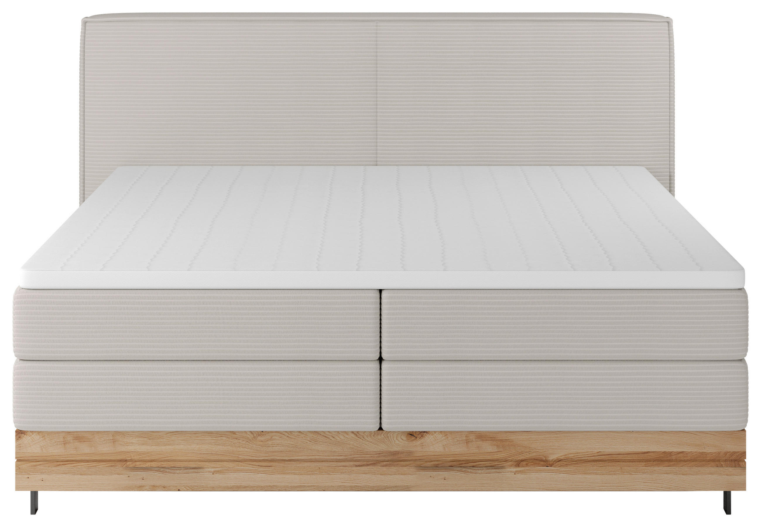 BOXSPRINGBETT 180/200 cm  in Creme  - Creme/Schwarz, Natur, Holz/Textil (180/200cm) - Valnatura