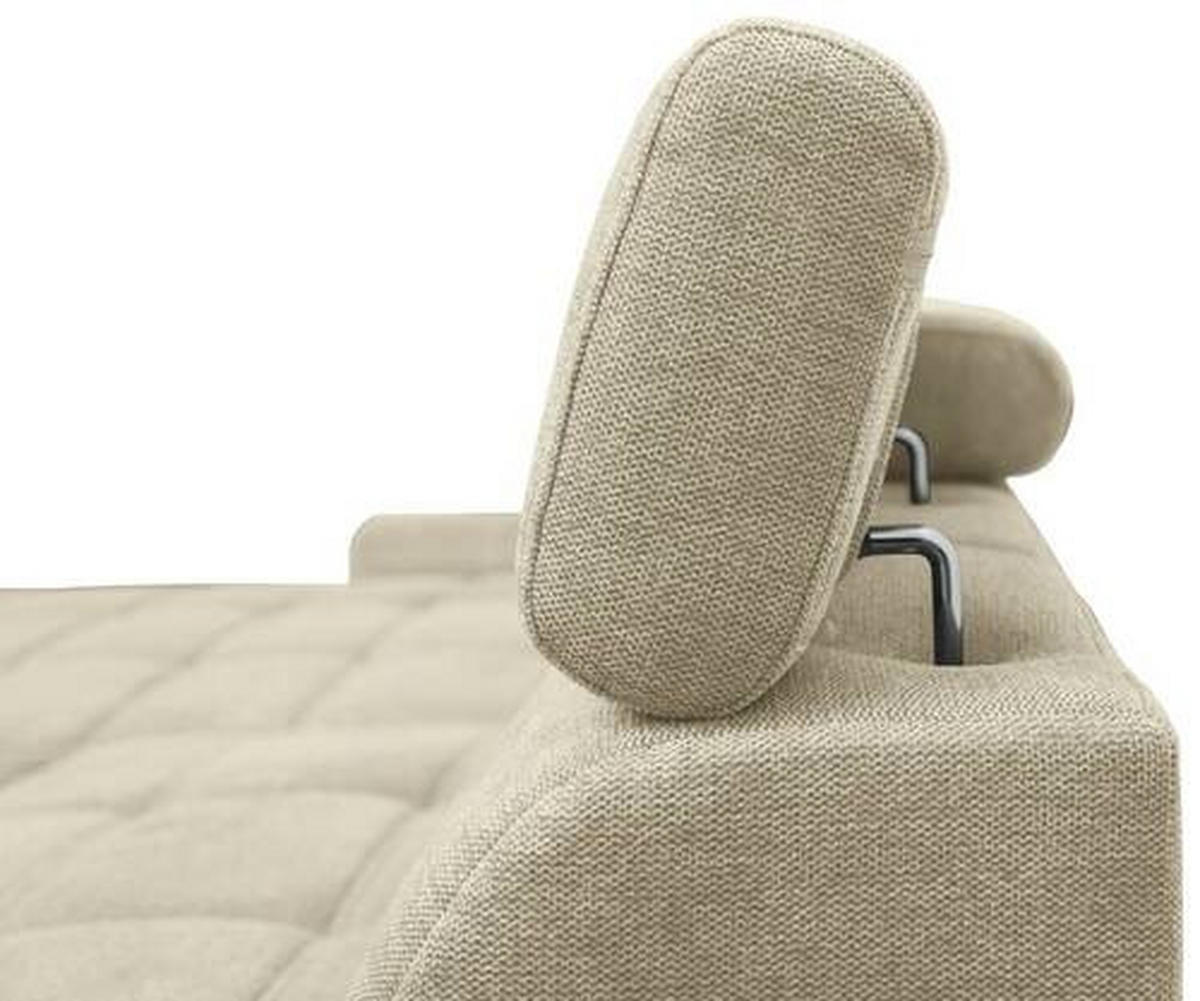 ECKSOFA Beige Webstoff  - Beige/Schwarz, Design, Kunststoff/Textil (276/173cm) - Stylife