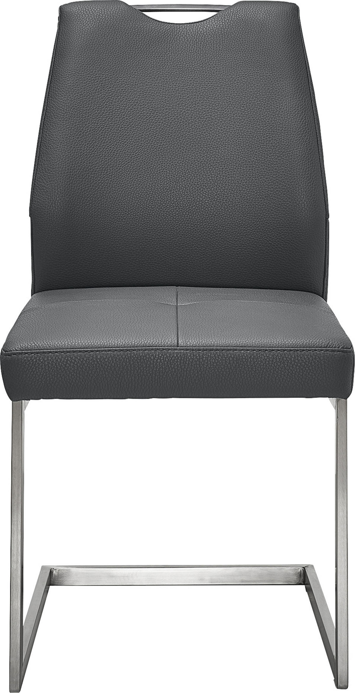SCHWINGSTUHL  in Edelstahl Mikrofaser  - Edelstahlfarben/Grau, Design, Textil/Metall (47/99/58cm) - Dieter Knoll